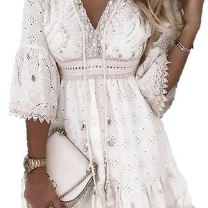 NEW White Lace Dress size MED